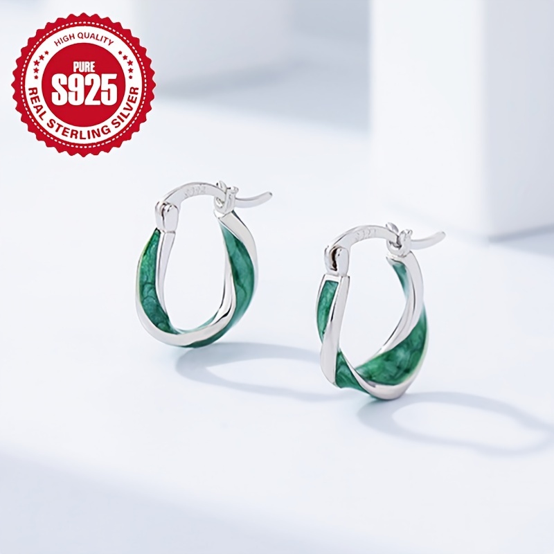 Women's Vintage French Möbius Design S925 Silver Earrings